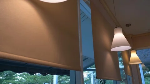 Lamp light ceiling decoration in cafe Stock Footage 95005132