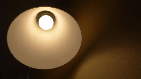 Lamp light ceiling interior decoration in home Stock Footage 114015681