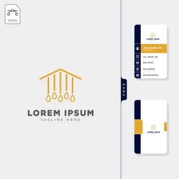 Lamp light interior logo template, vector illustration free business card des Stock Illustration