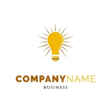 Lamp Light, Lamp or Light Bulb Icon Logo Design Template 스톡 일러스트