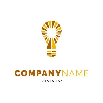 Lamp Light, Lamp or Light Bulb Icon Logo Design Template 스톡 일러스트
