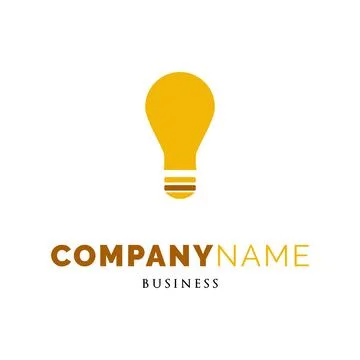 Lamp Light, Lamp or Light Bulb Icon Logo Design Template 스톡 일러스트