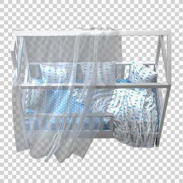 Lamp light top side view Childrens bed house Linn with board Stock Photos