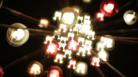 Lamp Lights Taking Shape of Glassed Clang Together Stock Footage 50362792