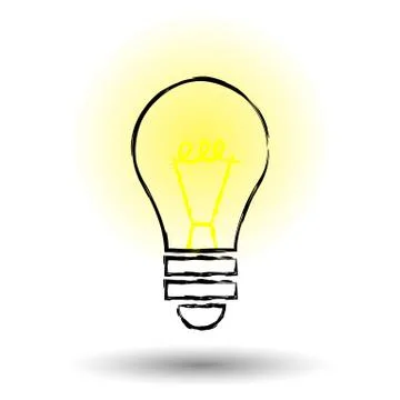 Lamp line icon vector isolated on white background. The decision, idea, thought Stock Illustration