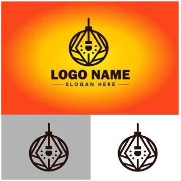 Lamp Logo bulb Light icon Company brand business logo template editable vecto Illustrazione stock