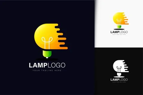 Lamp logo design with gradient Stock Illustration