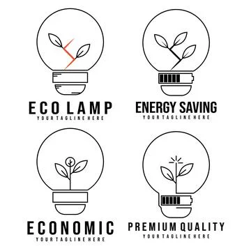 Lamp logo vector illustration design,creative energy saving icon symbol Stock Illustration