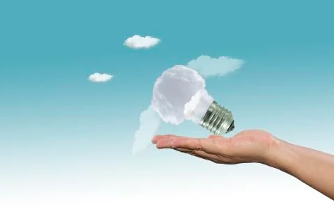Lamp made of clouds. Stock Illustration