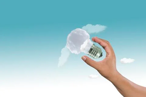 Lamp made of clouds. Stock Illustration