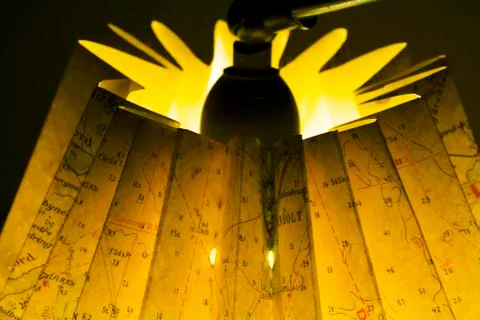 Lamp Made Of Map Stock Photos