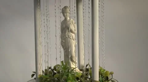 Lamp with madonna and droplets falling down the fishing line Stock Footage 10790053