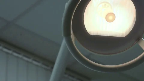 Lamp in the medical office. operating table. luminaire Stock Footage