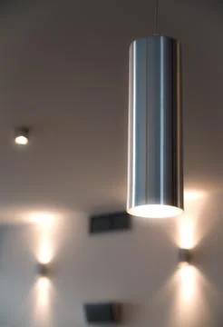 Lamp in a modern interior Stock Photos