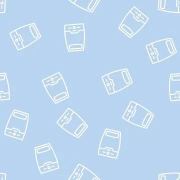 Lamp with motion sensor line vector seamless pattern Stock Illustration