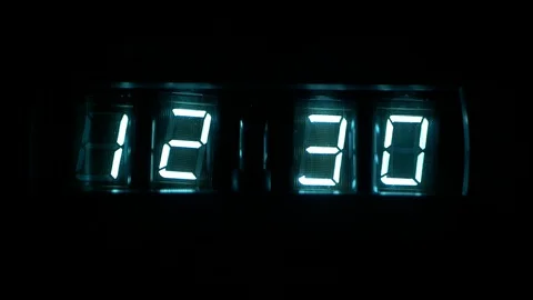 Lamp neon clock glow in the dark Stock Footage 104803754