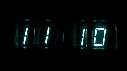 Lamp neon clock glow in the dark Stock Footage 104803763