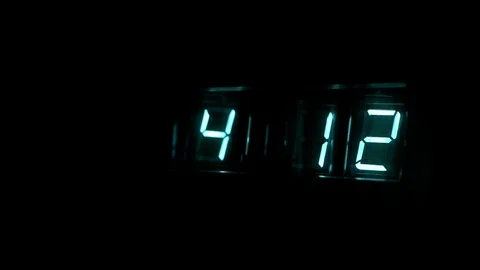 Lamp neon clock glow in the dark Stock Footage 104803782