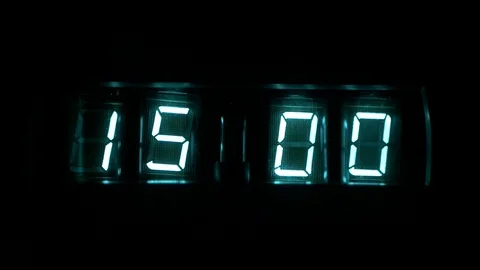 Lamp neon clock glow in the dark Stock Footage 104803801