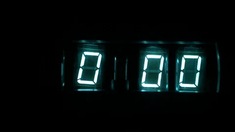 Lamp neon clock glow in the dark Stock Footage 104803804