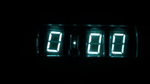 Lamp neon clock glow in the dark Stock Footage 104803819
