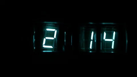 Lamp neon clock glow in the dark Stock Footage 104803821