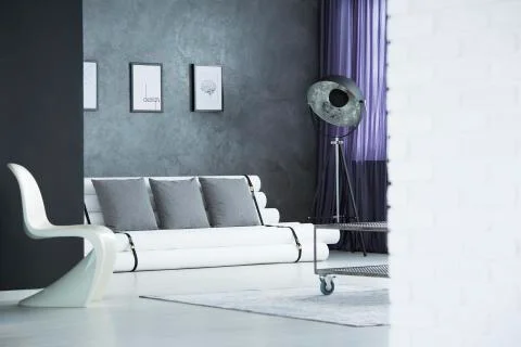 Lamp next to DIY sofa Stock-Fotos