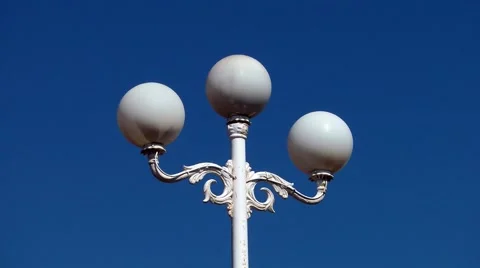 Lamp old decorative deep blue sky three shades Stock Footage 48604255