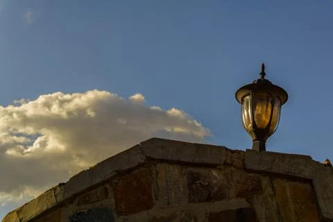 A lamp on an old wall Stock Photos