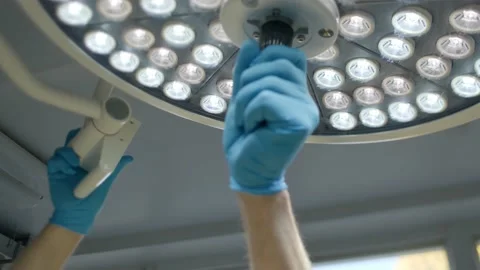 Lamp in the operating room emergency room resuscitation 스톡 동영상 230020564