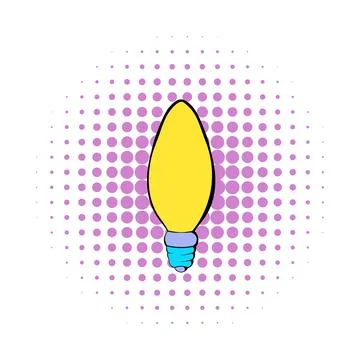 Lamp oval shape icon, comics style Stock Illustration