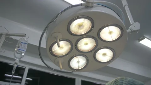 Lamp over the operating table in the operating room in the hospital Stock Footage 204977440