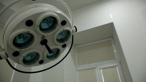 Lamp over the surgical table Stock Footage 76365771