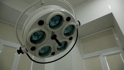Lamp over the surgical table Stock Footage 76365832