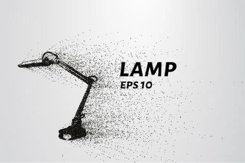 Lamp of the particles. Table lamp consists of circles and points. Vector il.. Stock Illustration
