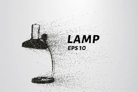 Lamp of the particles. Table lamp consists of circles and points. Vector illu Stock Illustration