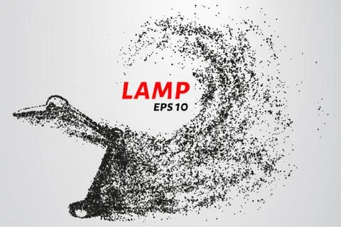 Lamp of the particles. Table lamp consists of circles and points. Vector illu 스톡 일러스트