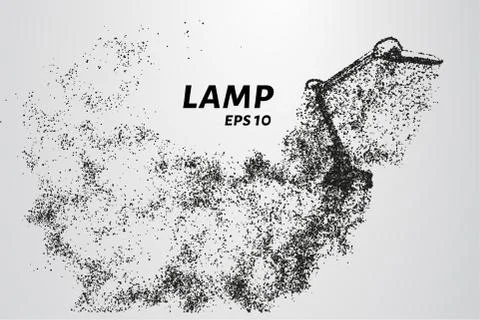 Lamp of the particles. Table lamp consists of circles and points. Vector illu Stock Illustration