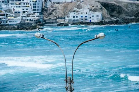 Lamp post on the beach Stock Photos
