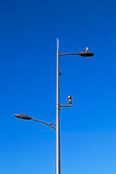 Lamp Post with CCTV Camera Stock Photos