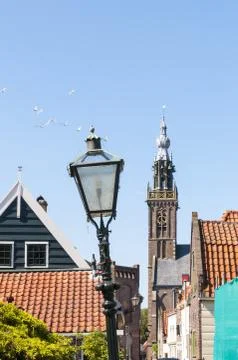 Lamp post in Edam Stock Photos
