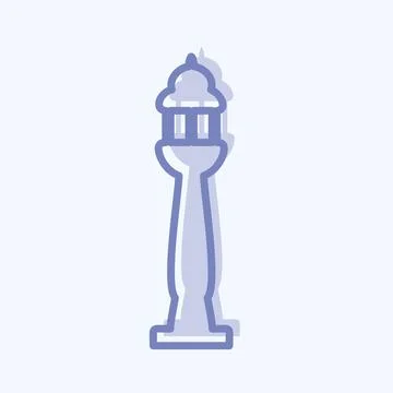 Lamp Post Icon in trendy two tone style isolated on soft blue background Illustrazione stock