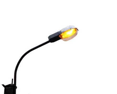Lamp post isolated object on white background electricity industry Foto stock