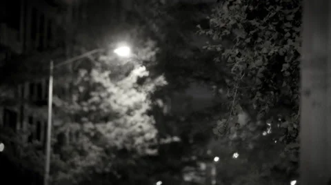 Lamp Post In The Night Stock Footage 27235861