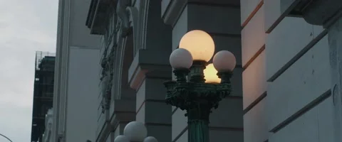 Lamp Post NYC - Victorian, Evening, Widescreen Stock Footage 153679197