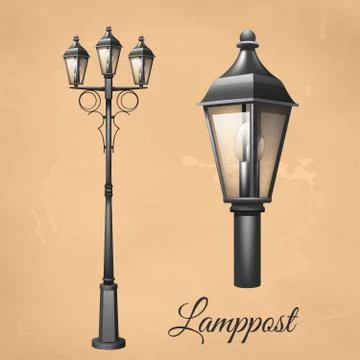 Lamp Post Set Stock Illustration