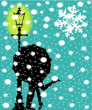 Lamp post in the snow Illustrazione stock