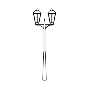 Lamp post street light isolated design white background 스톡 일러스트