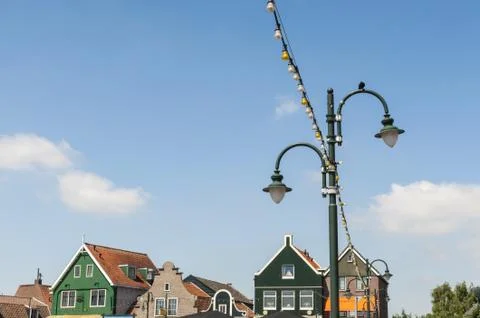 Lamp post in Volendam Stock Photos