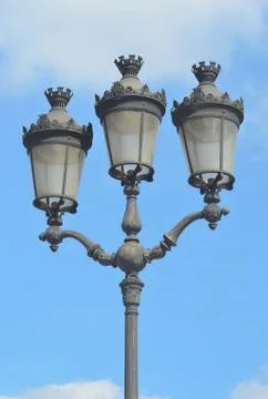 Lamp posts in Paris. Stock Photos